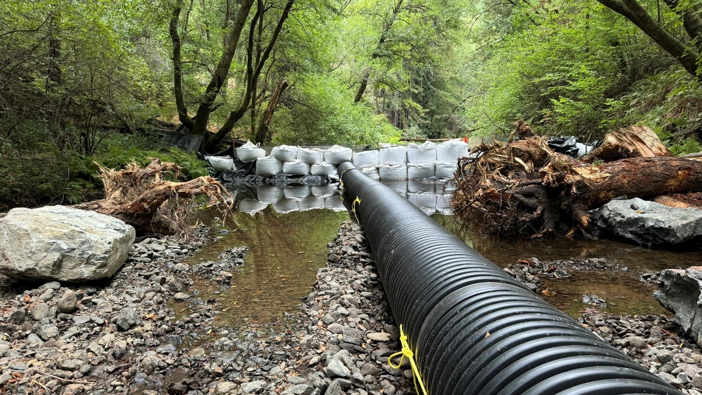 Construction happening in Lagunitas Creek